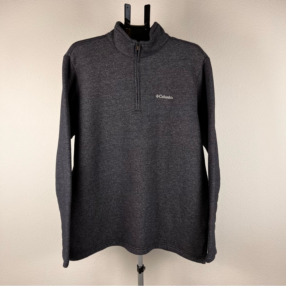 Columbia Quarter Zip Pullover Fleece Sweater Men’s XL Gray Outdoor Lightweight